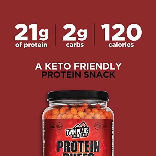 TWIN PEAKS INGREDIENTS Twin Peaks Low Carb, Keto Friendly Protein Puffs, Mesquite Barbecue (300g, 21g Protein, 2g Carbs)
