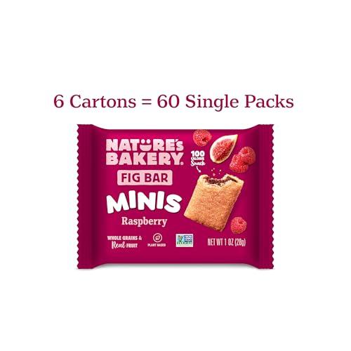 Nature\'s Bakery Nature\'s Bakery Fig Bar Minis, Raspberry, Whole Grain, Vegan Friendly, Kosher, Non-GMO, 10 Ounce (Pack of 6)
