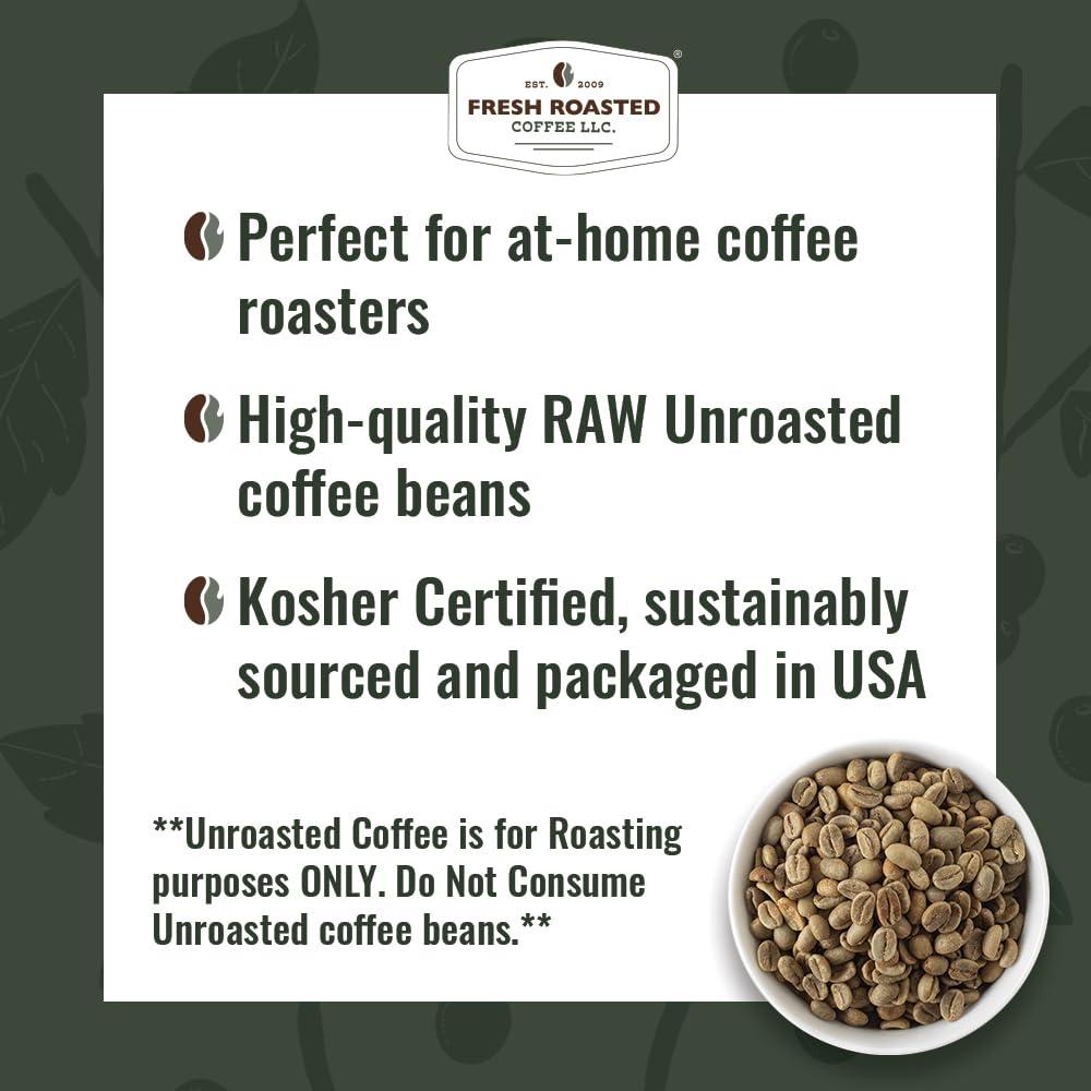 Fresh Roasted Coffee Fresh Roasted Coffee, Unroasted Water-Process Decaf Honduran, Organic Fair Trade Kosher RFA, 5 Pound