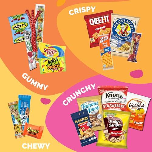 SWEET CHOICE GIFTBASKETS Variety Snack Care Package (45 Count) Gift Box for Teens - Fathers Day Goodie Food Arrangement for Dad - Birthday Candy Basket for Men, Women, Boys, Girls, Kid, Adult, College Student - Prime Delivery