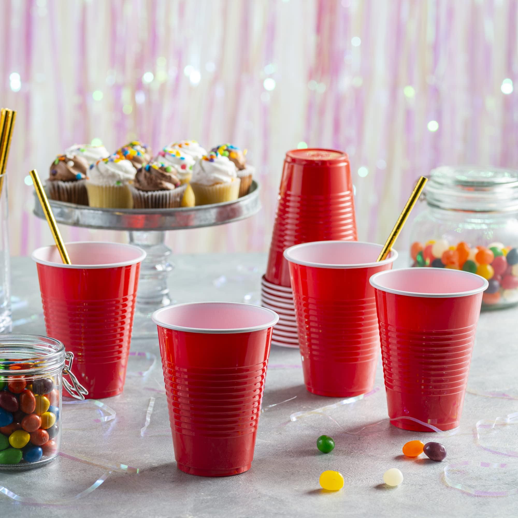 Comfy Package Comfy Package [Case of 1,440 16 oz. Disposable Plastic Red Cups, Party Drinking Cups for Events and Everyday Use