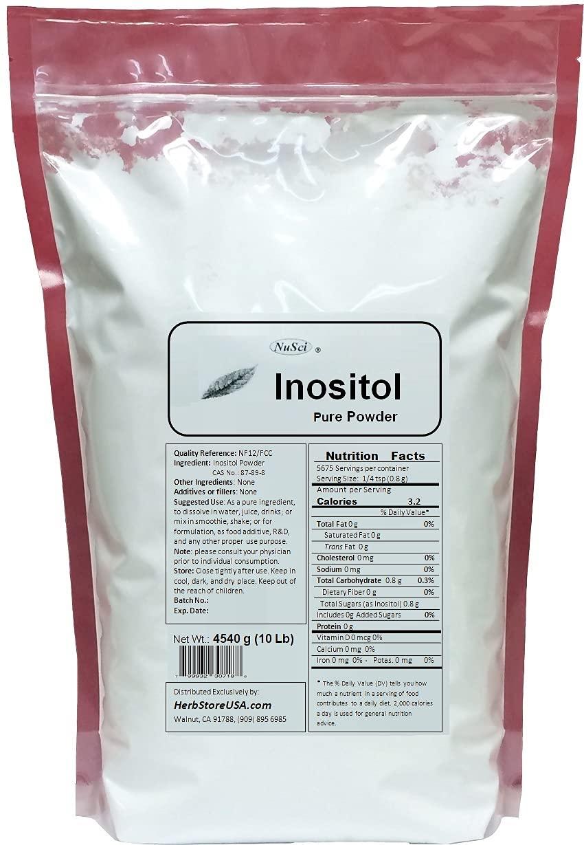 NuSci NuSci Inositol Bulk Pure Powder NF12 & FCC Quality Standard (4540g (10 Lb))