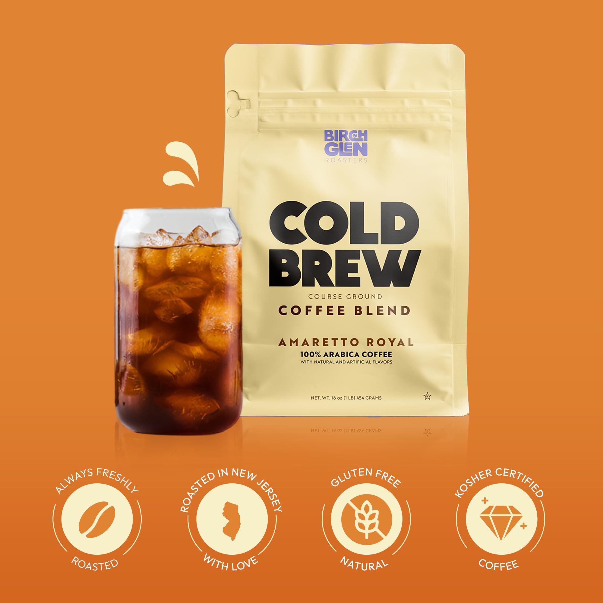 kitchentoolz Birch Glen Roasters Cold Brew Coffee | Flavored Coarse Ground Coffee | Medium Roast | Artisanal Roasting | 100% Arabica |1 LB Bag | French Toast