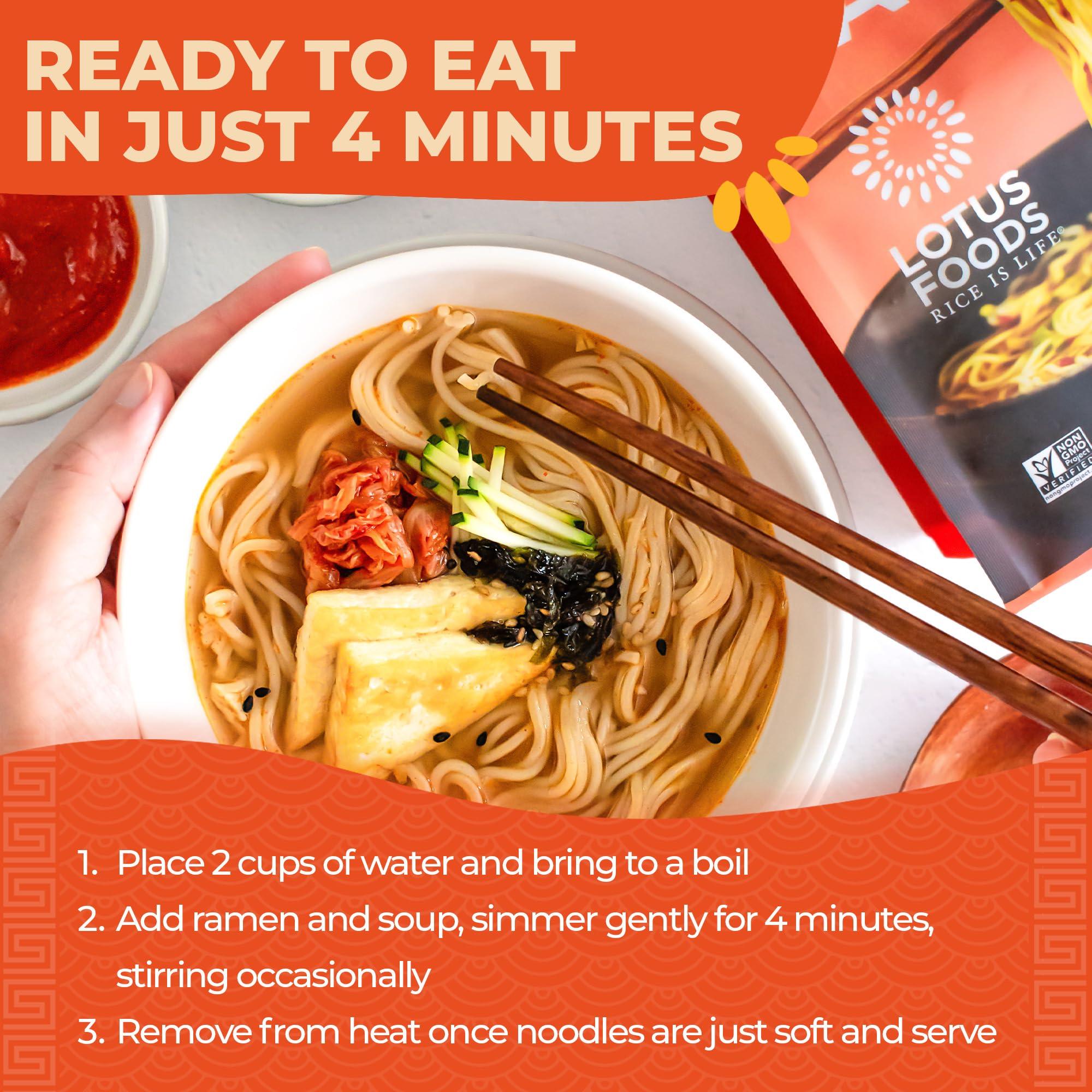 Lotus Foods Lotus Foods Organic Millet & Brown Rice Ramen with Miso Soup - Gluten Free Ramen Noodles, Vegan Ramen Noodles with Millet Flour & Brown Rice Flour, Whole Grain GF Ramen - 2.8 Oz Bags (Pack of 10)