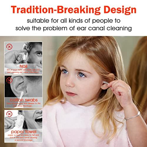 Ear Pick -01 Ear Pick Ear Wax Removal Kit, Ear Cleansing Set, Earwax Remover Tool, Ear Curette Ear Wax Remover Tools with a Cleaning Brush and Storage Box, Medical Grade, for Ear Adult and Kid, Silver, 10 Pcs