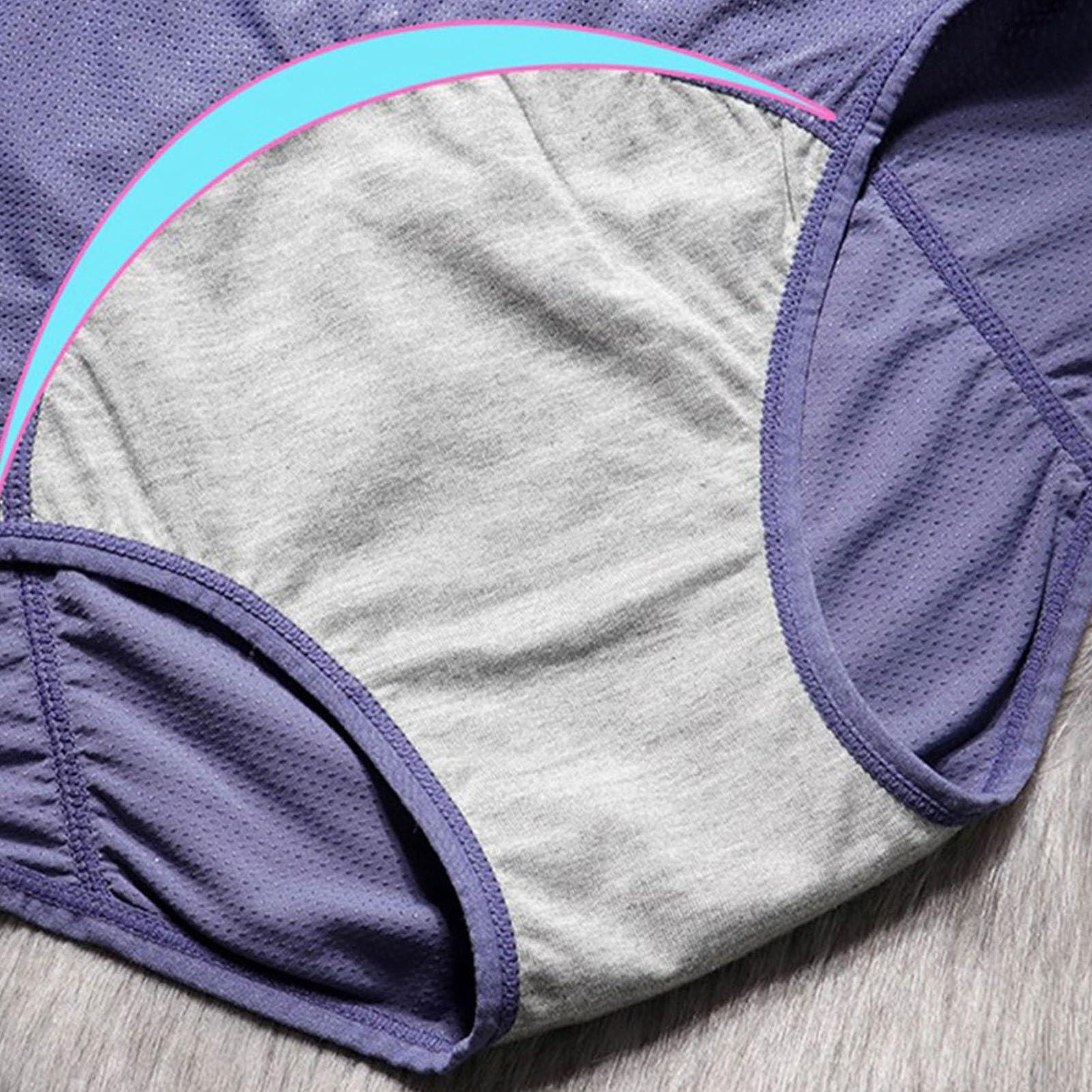 Ogvfunv Ogvfunv High Waist Incontinence Underwear for Women, Washable Incontinence Panties Women, Soft Middle Waisted Briefs 4pcs,A,XL