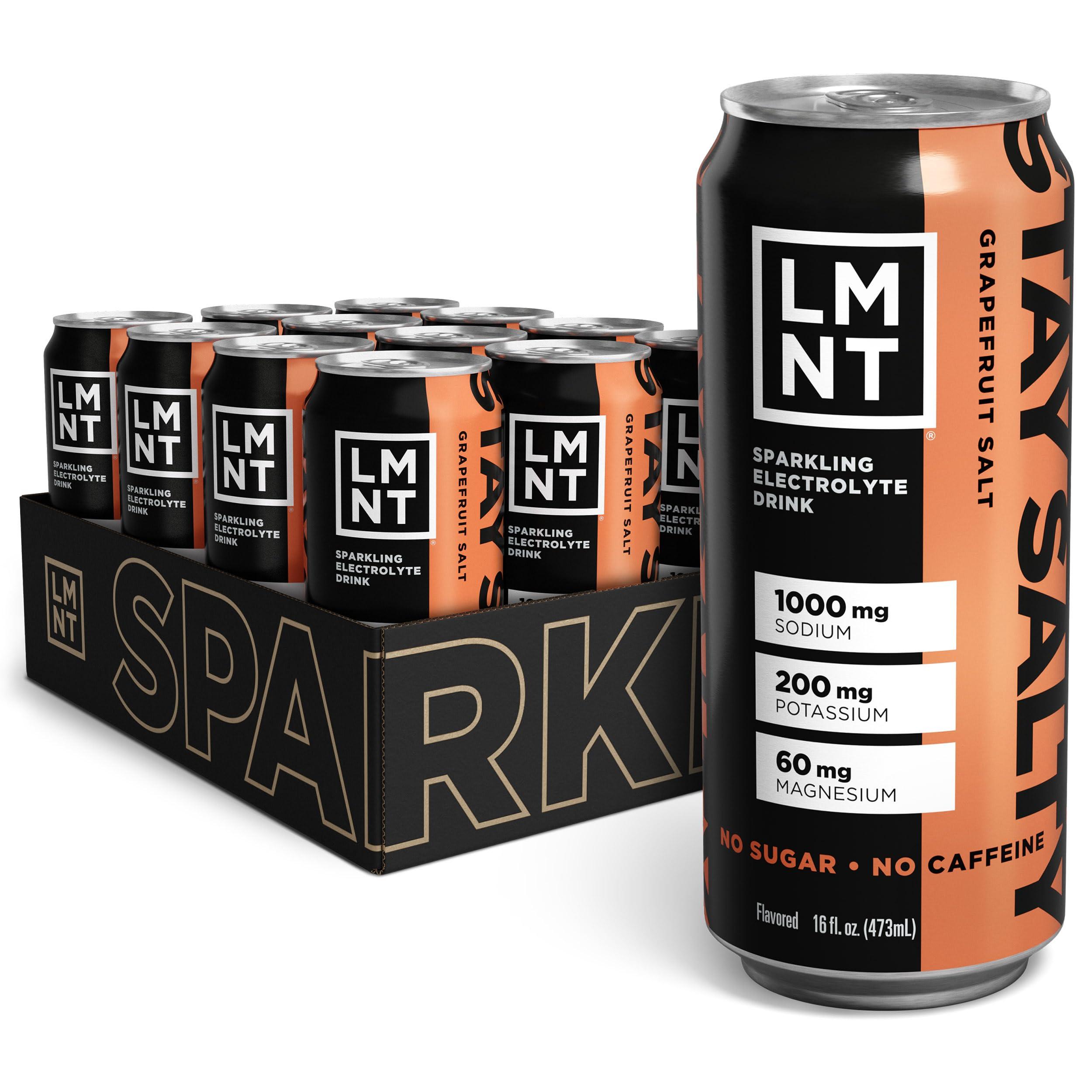Drink LMNT LMNT Sparkling Electrolyte Water - Grapefruit Salt | 12-Count