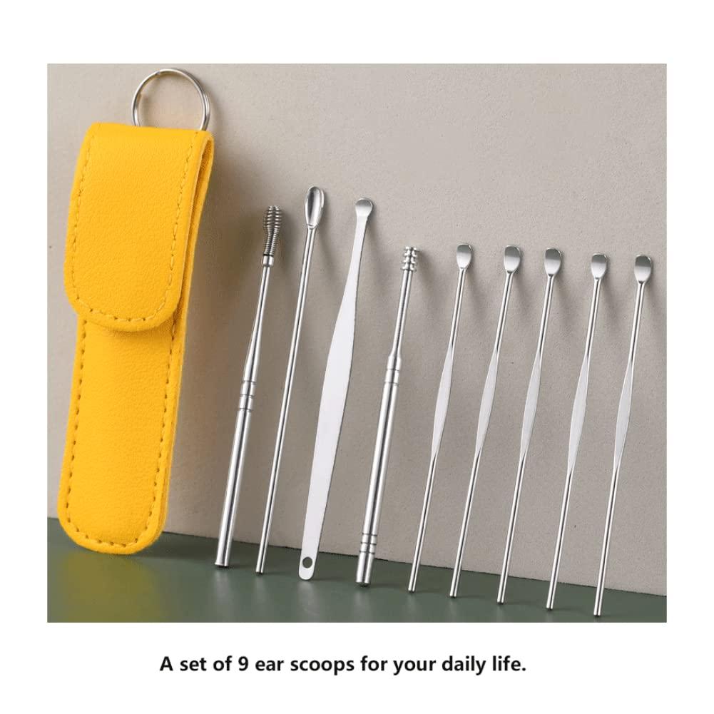DCYEQRQ DCYEQRQ Ear Wax Removal Kit Ear Cleaning Kit Ear Wax Cleaner Tool Set Ear Wax Remover Tool Ear Tool Set Ear Remover Tool with Storage Bags 9 PCS Ear Pick (A)