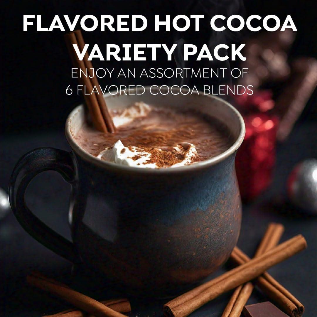 MAUD\'S Maud\'s Flavored Hot Chocolate Variety Pack, 48ct. Solar Energy Produced Recyclable Single Serve Gluten & Dairy Free Flavored Hot Cocoa Pods, 100% California Blended Hot Cocoa Variety, KCup Compatible