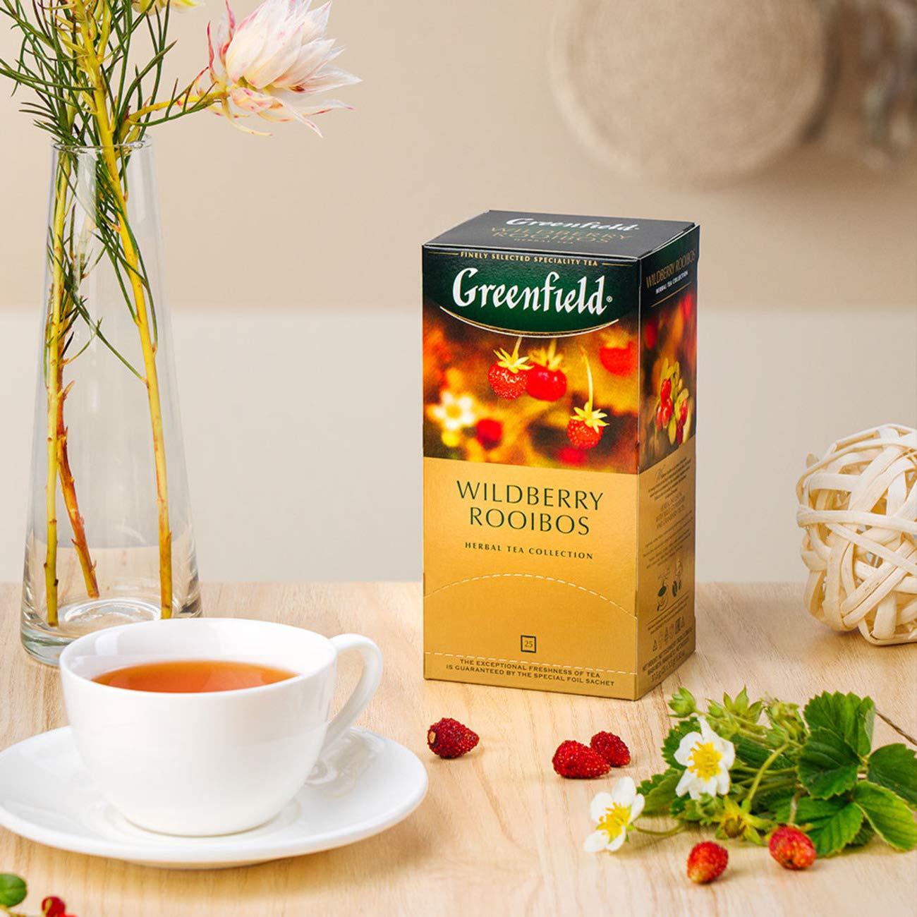 Greenfield Greenfield Wildberry Rooibos Herbal Tea Fruit & Herbal Collection 25 Teabags The Execptional Freshness Of Tea Is Guranteed By The Special Foil Sachet