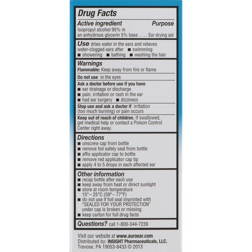 AURO Auro-Dri Ear Water-Drying Aid, Helps Swimmers Ear, 1 Fl Oz (Pack of 6)