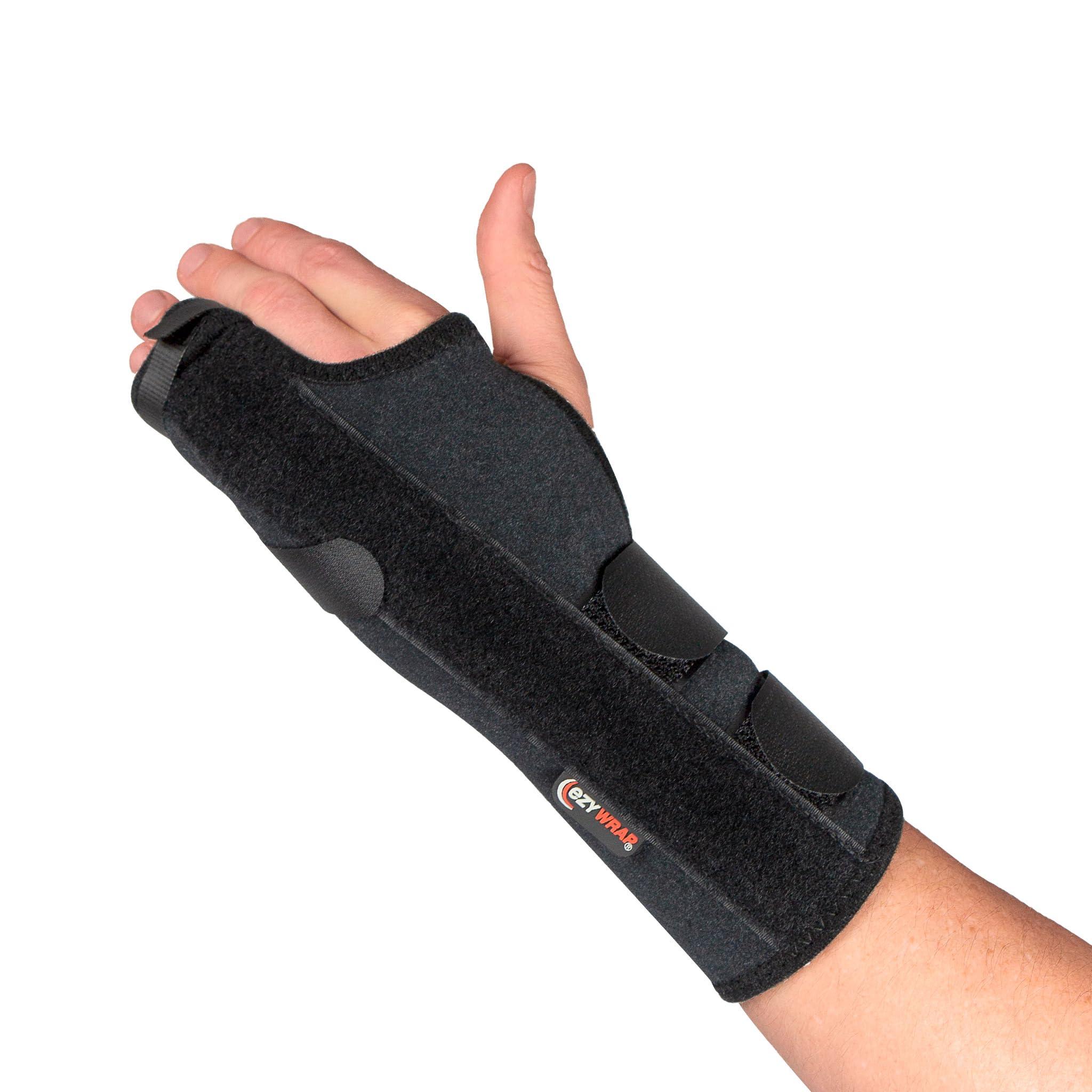 Ezy Wrap Ezy Wrap The Boxer Orthopedic Hand & Wrist Brace Wrist Support Brace for Women & Men Comfortable Wrist & Hand Wraps w/Finger Splints for Metacarpal Fracture, Sprain, or Swelling (Black) - Regular