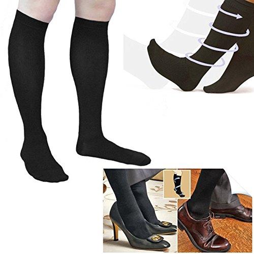 Deluxe Comfort Deluxe Comfort Air Travel Compression Socks, L/XL Enhances Circulation Spider & Varicose Vein Relief, Black