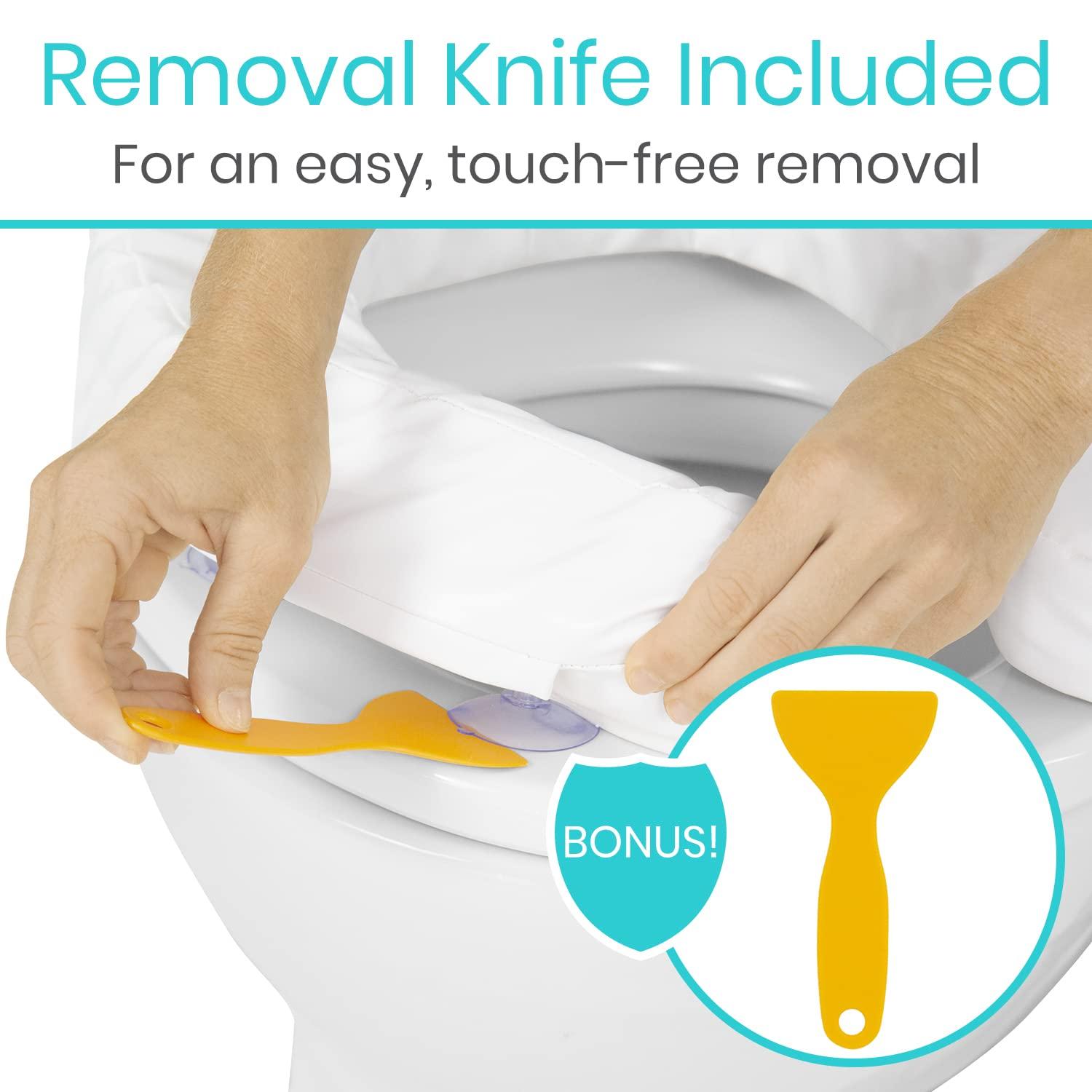 Vive Vive Toilet Seat Cushion (Soft Cushioned Foam) - Easy Clean Soft Padded Bathroom Attachment - Elongated, Standard Seats - Comfort and Support Donut for Handicap, Adults (4\" Cushioned Foam, White)