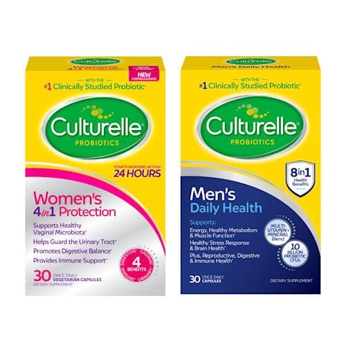Culturelle Culturelle Bundle of Culturelle Women\'s 4-in-1 Protection, Daily Probiotics for Women - 30 Count + Culturelle Men\'s Daily Health Probiotic & Multi-Vitamin, Digestive & Immune Health, 30 Count
