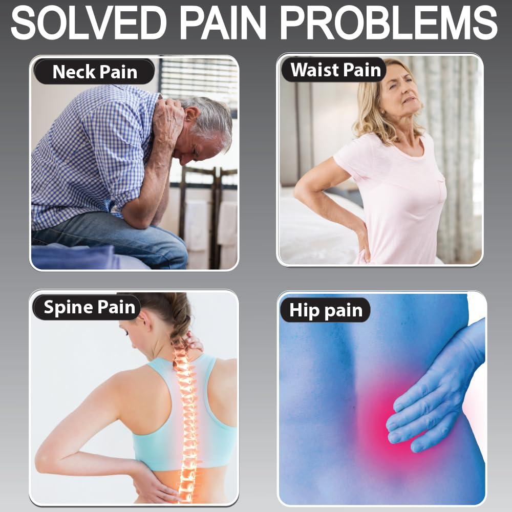 PHONECARE PHONECARE Full Body Stretching Massage Mat with Airbags. 3D Lumbar Traction - Neck, Back, Waist, Hip Relaxation & Pain Relief. Back Heating Massager Pad, Foldable & Portable.