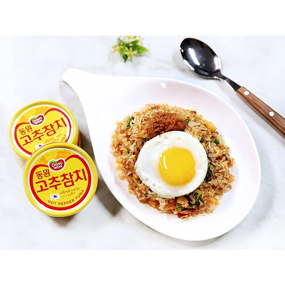 ZEESOON Dongwon Tuna Can With Hot Pepper Sauce - Korean Canned Tuna (100g x 5can)