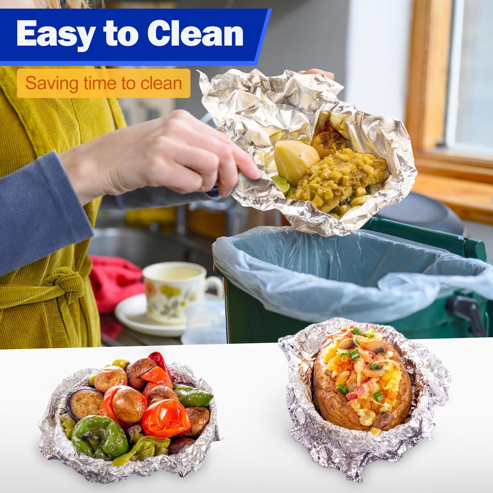 Alfolic Alfolic Aluminum Foil Sheets - 12\" x 10.75\" Pre Cut Tin Foil, Premium Aluminum Foil Wraps for Cooking, Storing Food - 500 Sheets