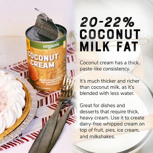 Nature\'s Greatest Foods Organic Coconut Cream by Natures Greatest Foods - 13.5 Oz - No Guar Gum, No Preservatives Gluten Free, Vegan and Kosher - 20-22% Coconut Milk Fat, Unsweetened (Pack of 12)