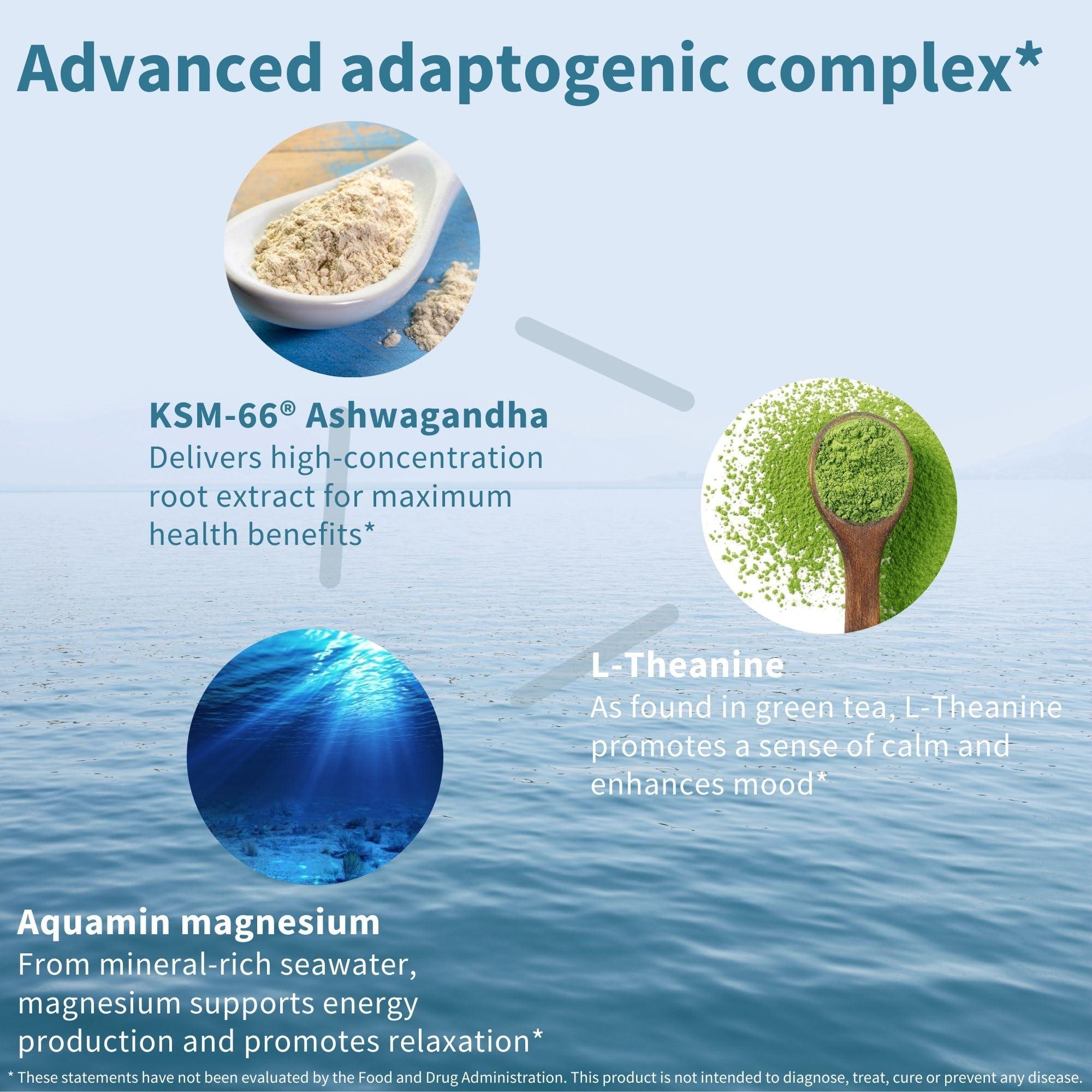 Igennus Healthcare Nutrition Igennus Advanced Ashwagandha KSM-66, L-Theanine & Magnesium, Clean Label, Multi Action Adaptogen Complex for Stress Support with Zinc & B Vitamins, 60 Vegan Capsules
