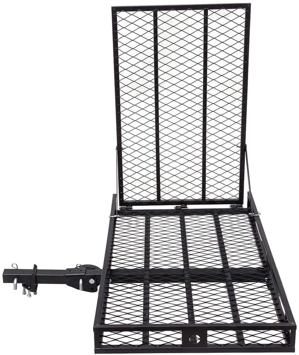 Nightcore Nightcore Foldable Wheelchair Carrier, Mobility Scooter Loading Ramp for 500 Lbs Capacity, Heavy Duty Strong Hitch Cargo with Ramp,Folded to 3 different positions, 49"X28"X4"