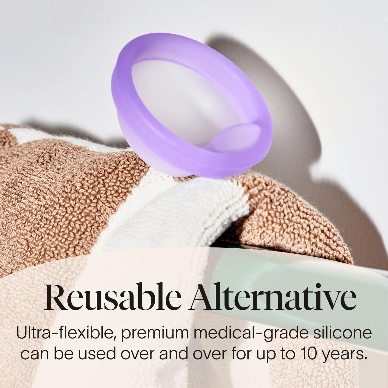 Cora Cora Menstrual Disc | Reusable Period Disc | Wear Up to 12-Hours | Sustainable Alternative to Tampons/Pads | for Light/Heavy Flows | Leak Proof | Medical Grade Silicone | Eco-Friendly Feminine Hygiene