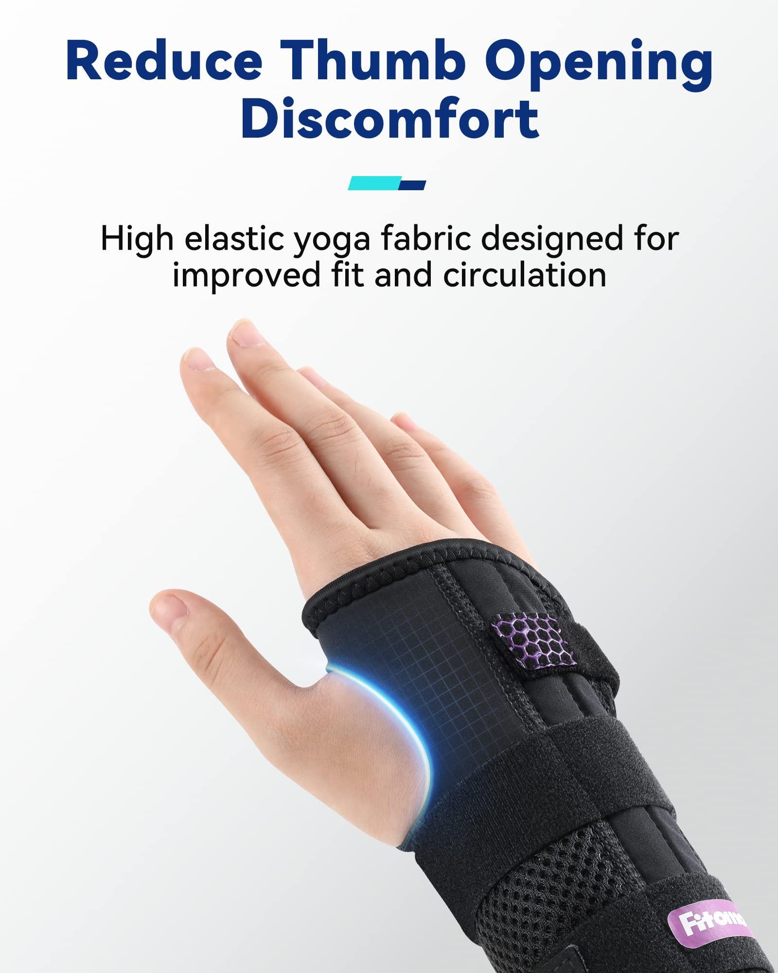 Fitomo Fitomo Carpal Tunnel Wrist Brace Night Support with 3 Metal Splints for Sleeping and Soft Thumb Opening, Adjustable Wrist Support Hand Brace for Tendonitis Arthritis Sprains, 1 Unit, Right Hand