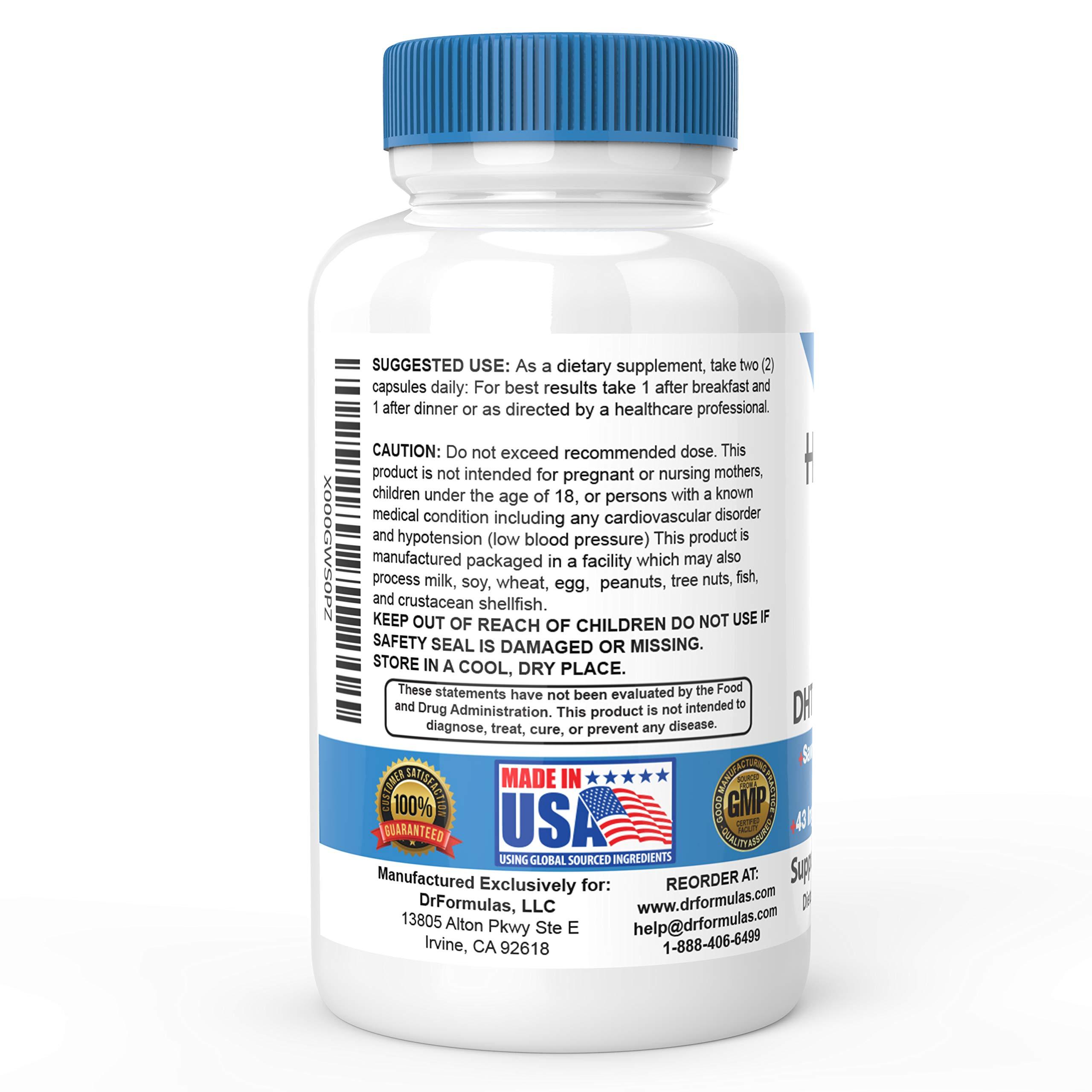 DrFormulas DrFormulas HairOmega DHT Blocker Biotin 5000 mcg Vitamins for Hair Growth Supplement | Hair Loss Pills for Women and Men, 30 Day Supply