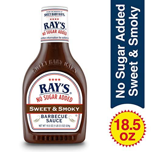 Sweet Baby Ray's Ray's No Sugar Added Sweet & Smoky Barbecue Sauce, 18.5 oz. (Pack of 6)