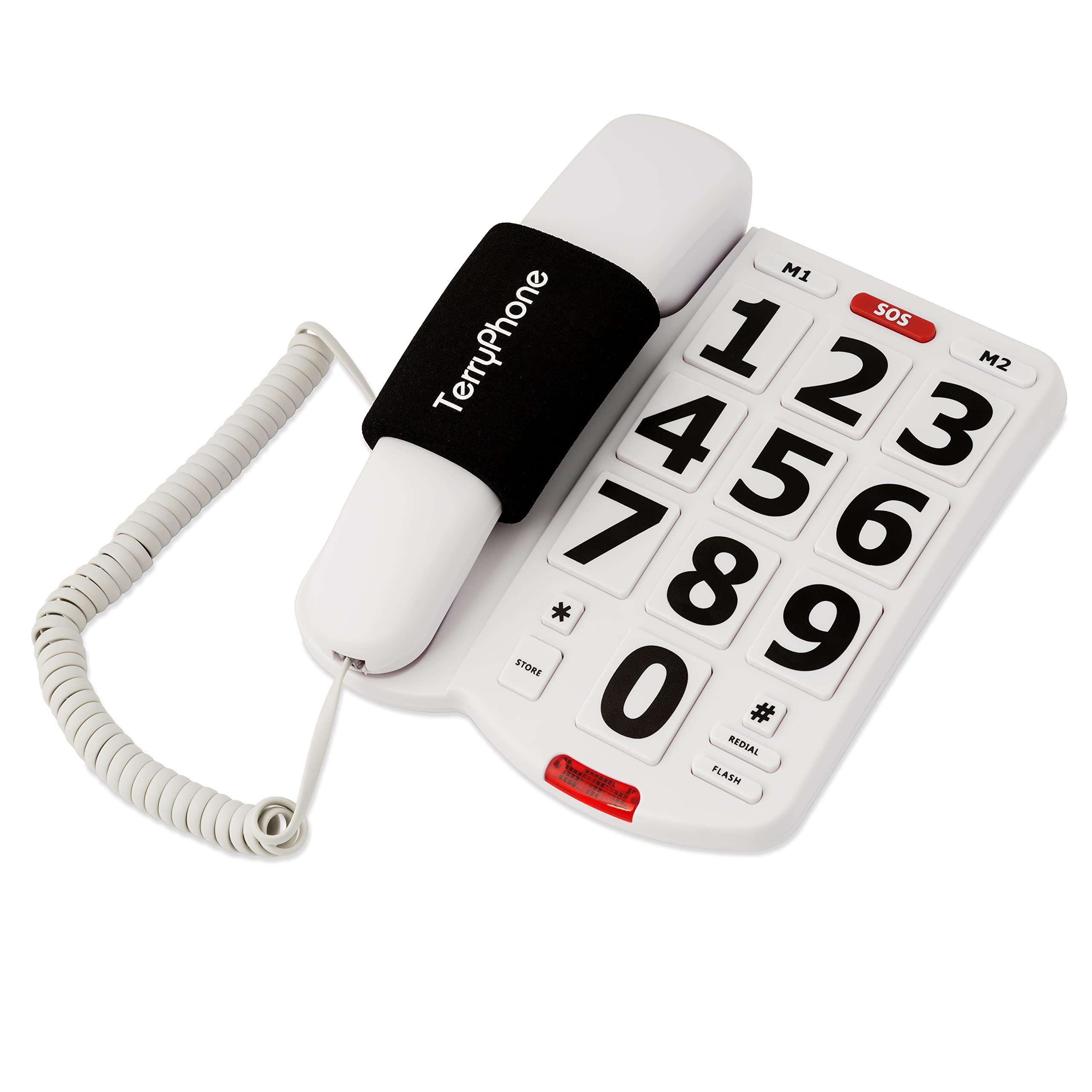 Acenis Acenis Big Button Phone for Seniors - Corded Landline Telephone - Large Buttons and One-Touch Dialling for Visually Impaired - 80 dB Amplified Ringer for Hearing Impaired, Ergonomic Non-Slip Grip