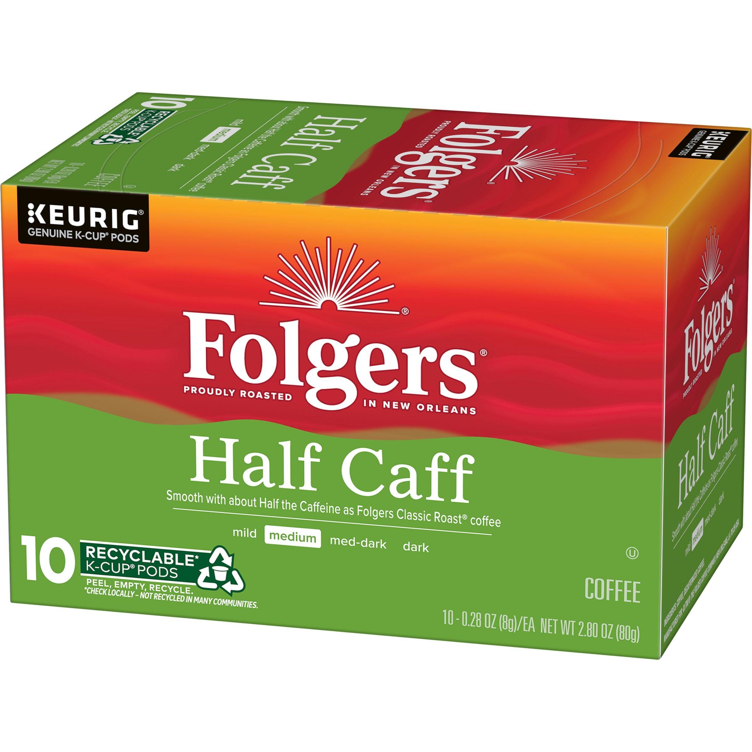 Folgers Folgers Half Caff Coffee, Medium Roast, Keurig K-Cup Pods, 10 Count (Pack of 6)