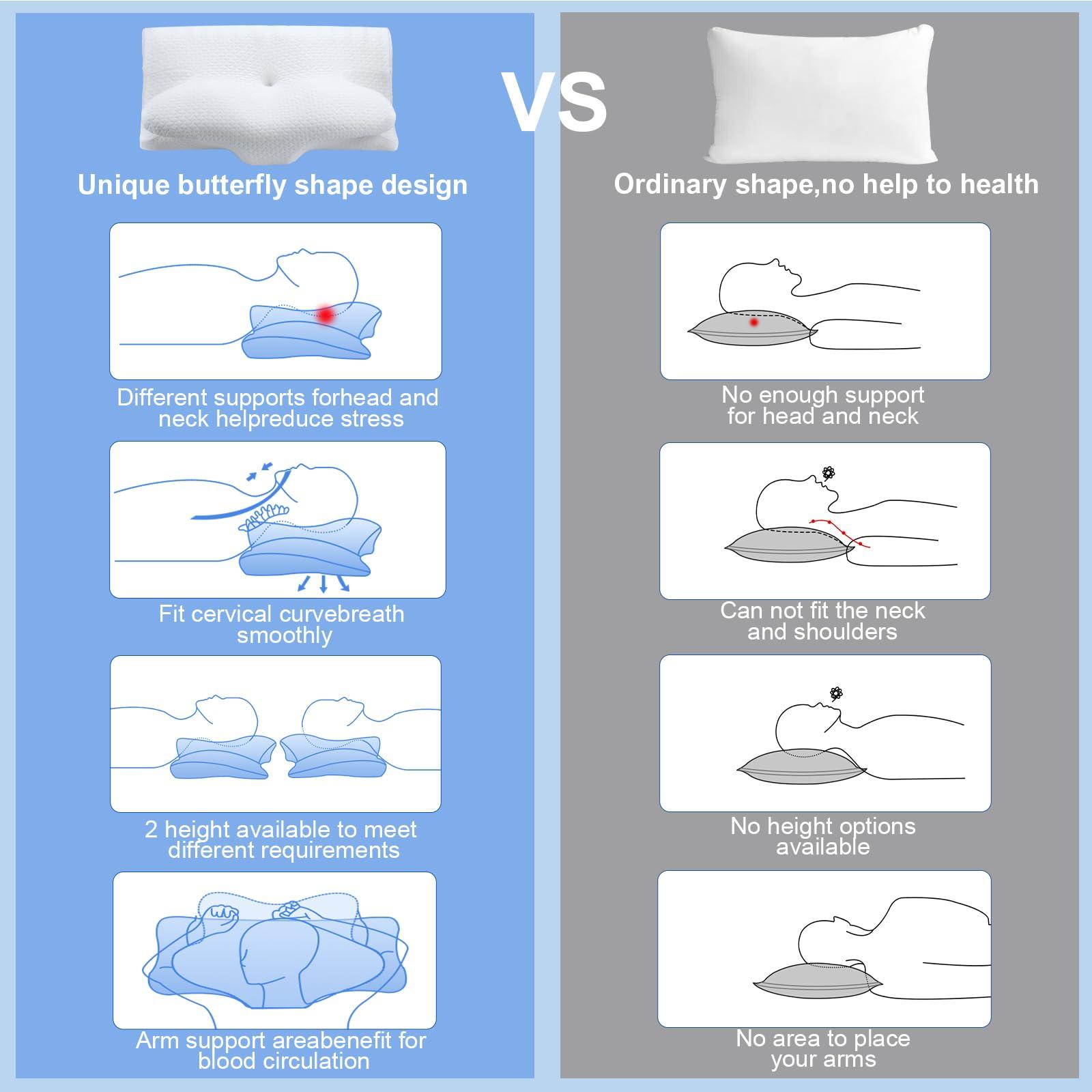 GdTosllpvb GdTosllpvb Neck Pillow, Neck & Cervical Pillows for Neck Support, Adjustable Cervical Neck Pillow for Sleeping, Memory Foam Side Sleeper Cervical Pillow for Bed