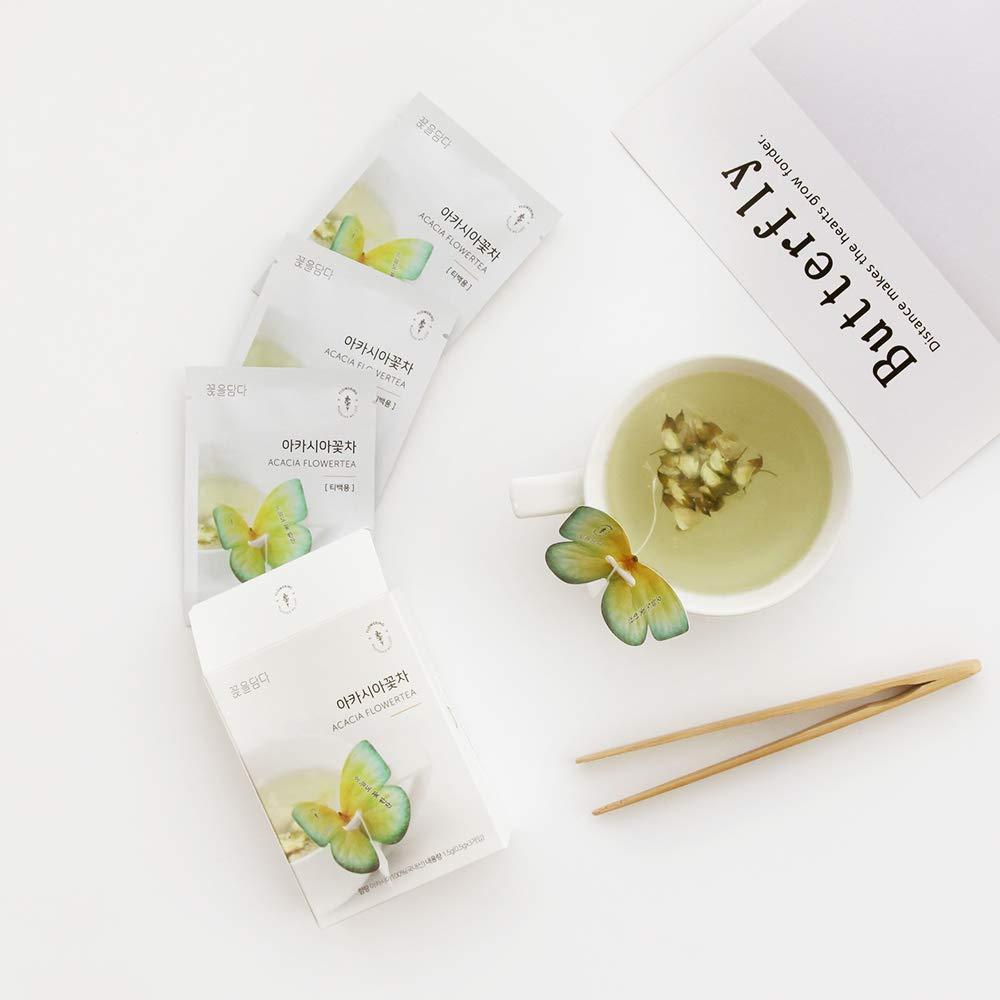 KKOKDAM KKOKDAM Korean Tea Gift Set 6 Flavor Butterfly Tea Bag Sampler Fancy Tea Bags for Gifting Elegant Korean Gift Box for Tea Lovers