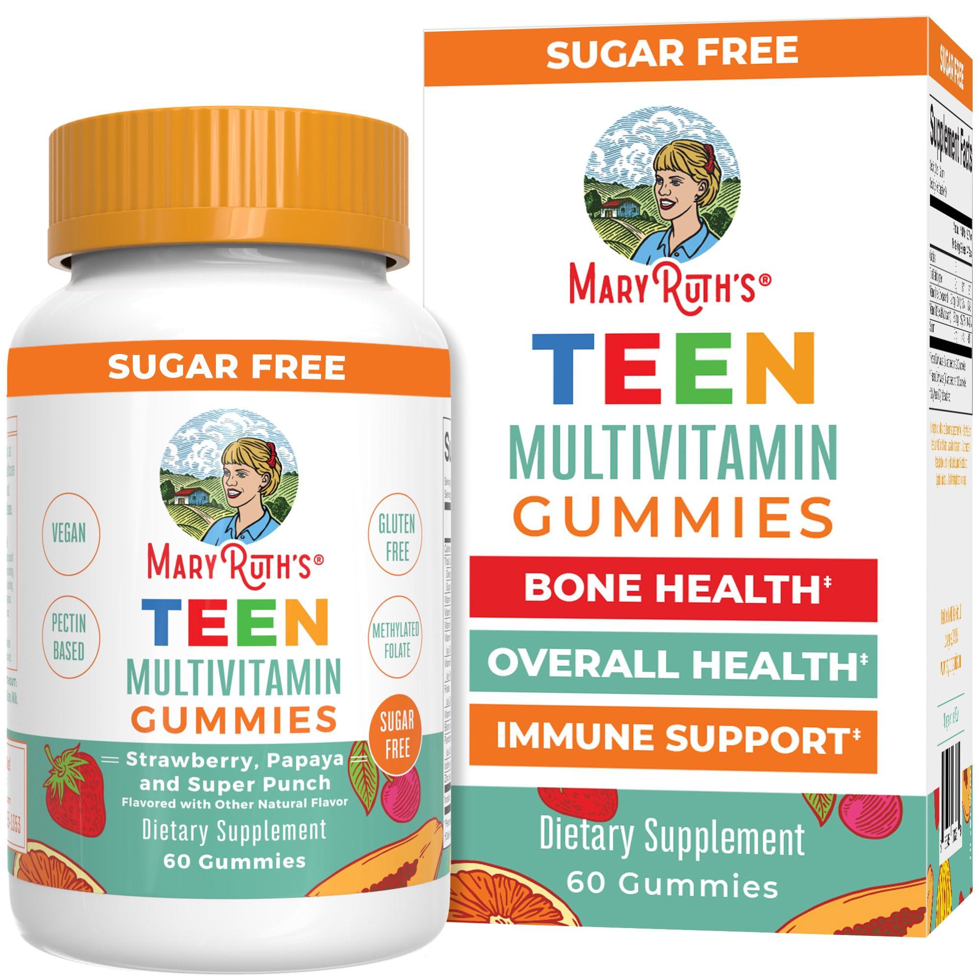 MaryRuth Organics MaryRuth Organics Multivitamin for Teens | Teen Multivitamin Multimineral Gummies with Vitamin B, C, D and E, Biotin, Zinc | Teen Vitamins | Vegan | Sugar Free | Gluten Free | 60 Count