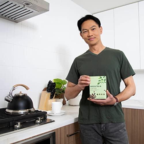 Fine USA Fine USA Green Tea & Coffee | Clean Energy & Focus | Boost Metabolism | Catechins & Chlorogenic Acid | Non-GMO | Drink Hot or Iced | 1.5g 30 Instant Packets