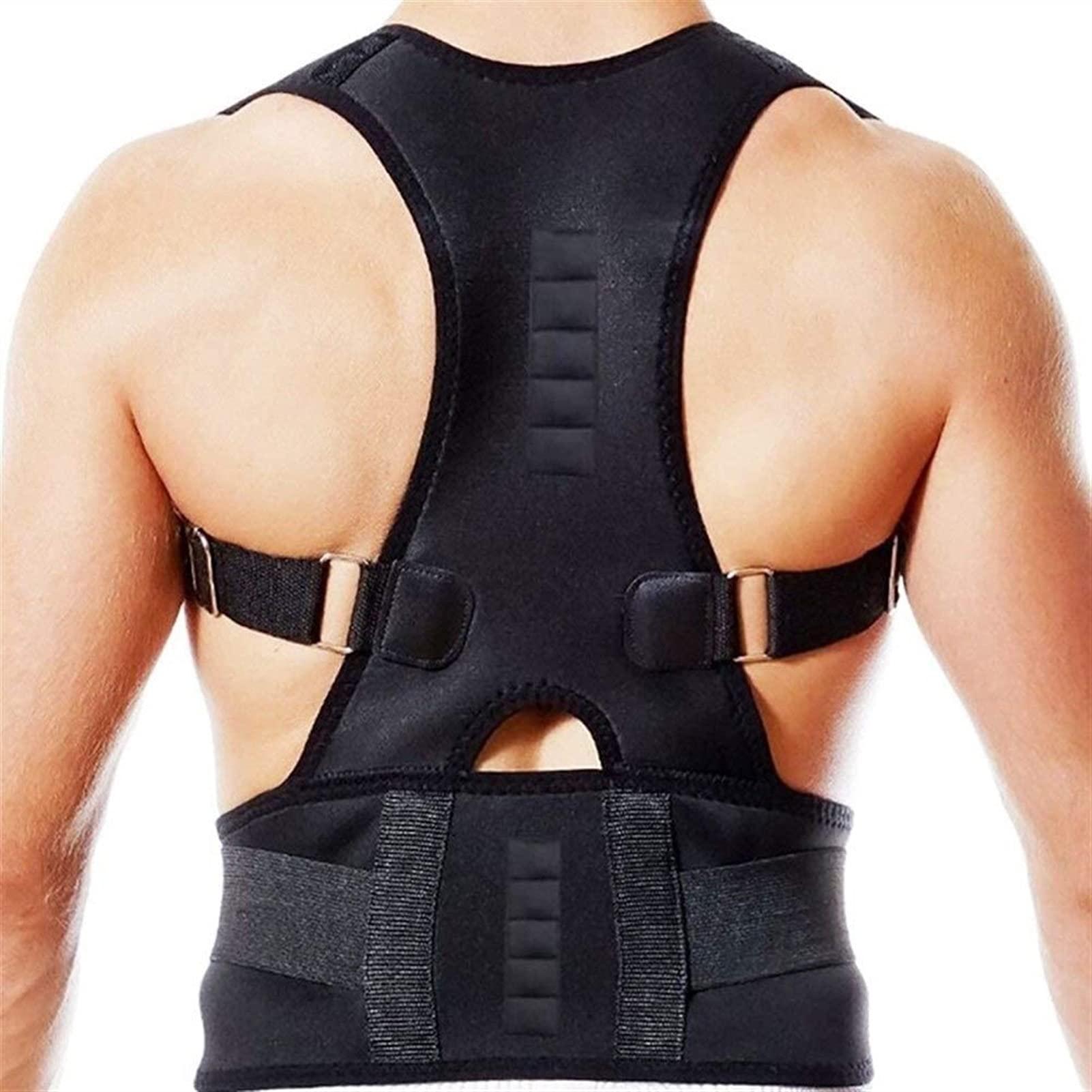 XWSM XWSM Posture Correction Belt, Adjustable Shoulder Strap, Full Back Support Suitable for Male and Female, Relieves Shoulder Pain Makes Exercise More Efficient Support (Color : Black, Size : 2X Grande)