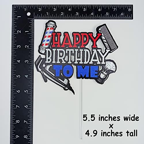 Festus Glitter Hairdresser Happy Birthday Cake Topper, Glitter Barber Birthday Decoration, Hairstylist Bday Cake Pick, Cosmetologist Birthday Party Supplies