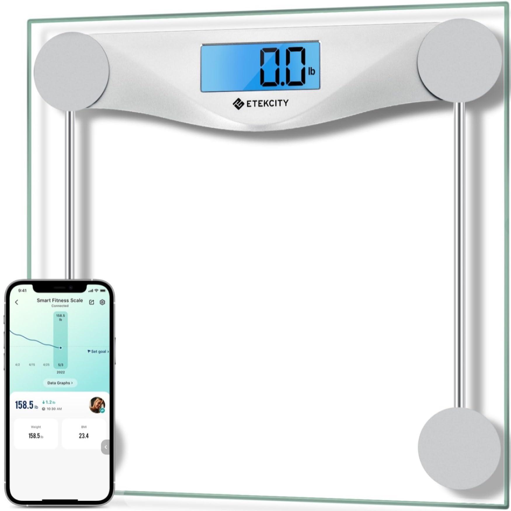 Etekcity Etekcity Digital Body Weight Bathroom Scale, Large Blue LCD Backlight Display & Scale for Body Weight FSA HSA Store Eligible,Smart Bathroom Digital Weighing Machine