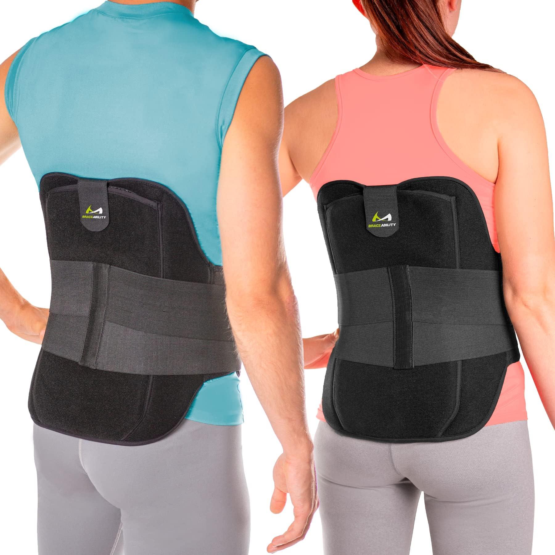 BraceAbility BraceAbility LSO Back Brace for Herniated, Degenerative & Bulging Disc Pain Relief, Sciatica, Spine Stenosis | Medical Lumbar Support Device for Post Surgery & Fractures with Hot/Cold Therapy (2XL)