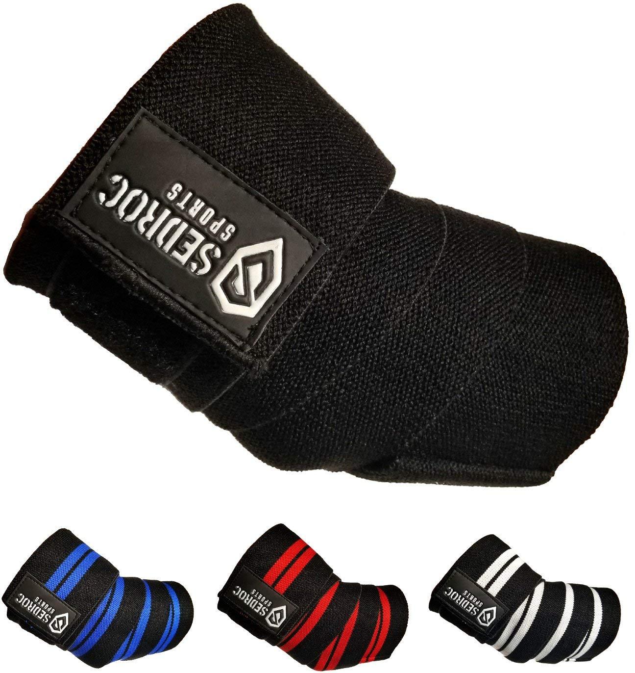 Sedroc Sports Sedroc Sports Weight Lifting Elbow Wraps Powerlifting Support Sleeves Straps - Pair