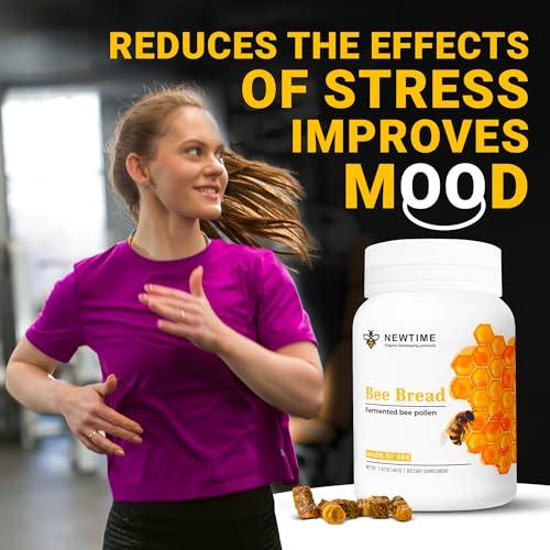 NTime Organic Bee Bread - Natural Fermented Pollen, Multivitamin for breast growth, Superfood for men, women, Vital Proteins, Immune Support & Energy Supplement