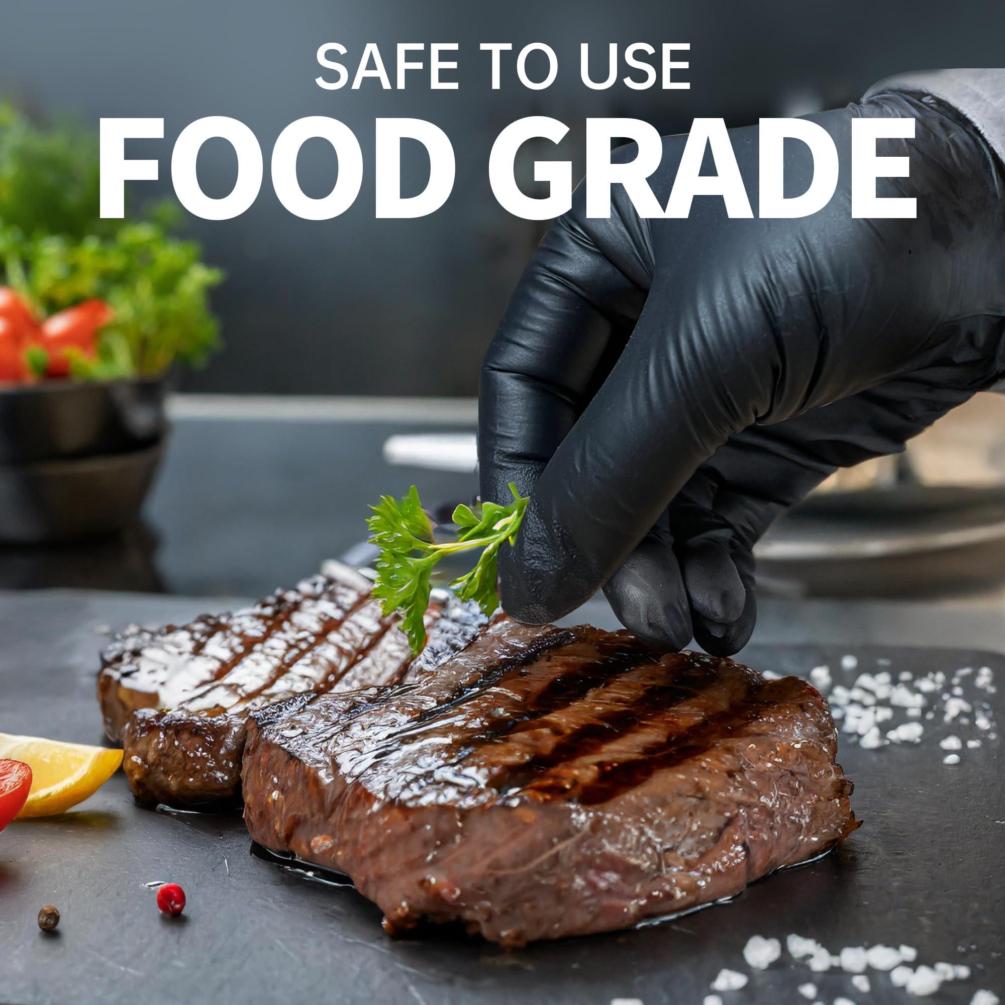 Supmedic Supmedic Basic Medical Nitrile Exam Gloves, Powder-Free Latex-Free Food Safe Cleaning Disposable Glove, Black Large 1000 Pcs