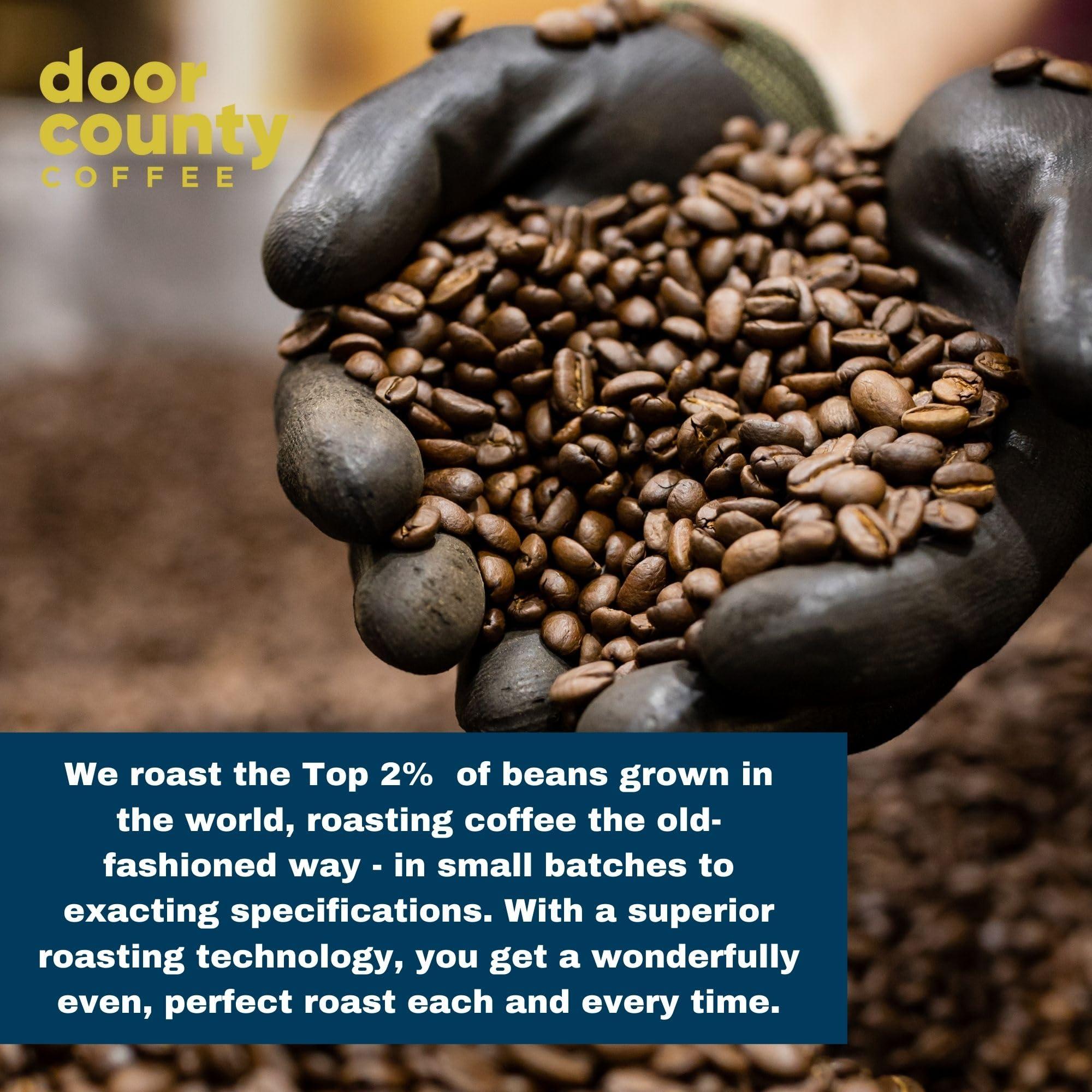 Door County Coffee & Tea Co. Door County Coffee German Chocolate Cake Flavored Coffee | 10oz Bag | Ground Coffee Medium Roast | 100% Arabica Coffee | German Chocolate Cake