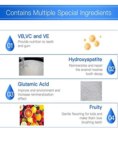 CAREDO Kids Hydroxyapatite Toothpaste for Reversing Cavities, Fluoride-Free Home Cavity Repair, Safe Toddler & Baby Toothpaste for Enamel Repair, Tooth Decay Repair Remineralizing Treatment Fruity 1Tube