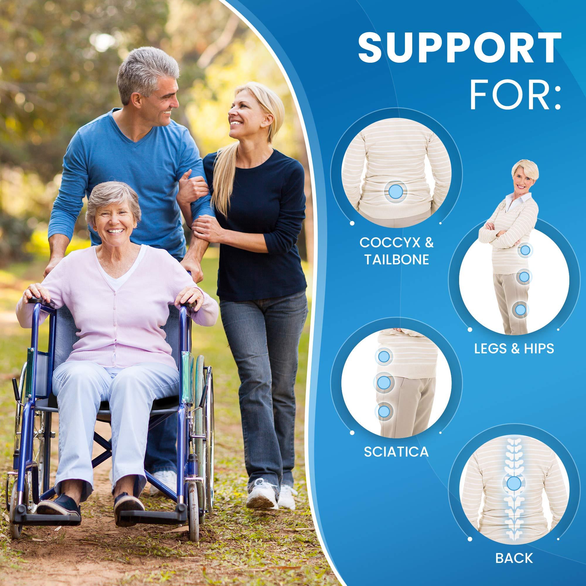 Everlasting Comfort Everlasting Comfort Pure Memory Foam Wheelchair Seat Cushion and Lumbar Support Pillow for Office Chair Bundle