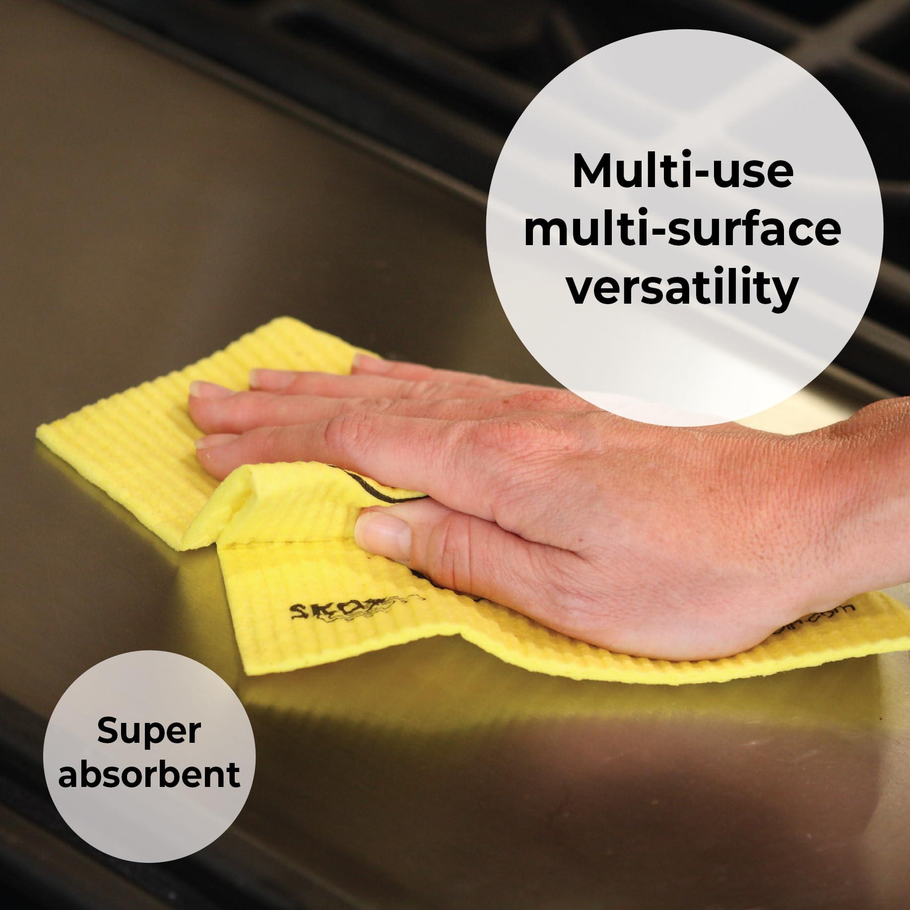 Skoy Skoy Cloth, 10-Pack Versatile Swedish Dishcloths for Kitchen and Household Use, Reusable Cleaning Cloths, Eco-Friendly, Dishwasher and Dryer-Safe, Children are The Future