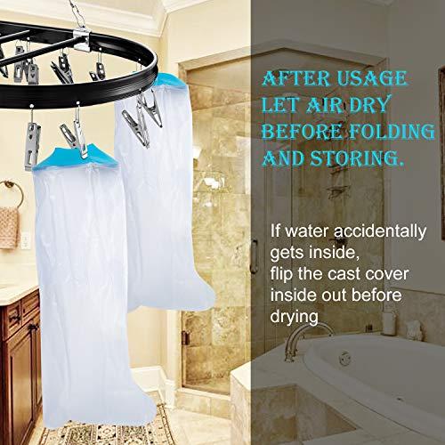 Asunby Waterproof Cast Covers for Shower Leg,Adult leg Protection to Wounds, Keeps Cast and Bandage Dry Bath,Watertight Cast Bag Showering for Surgery Foot, Ankle, Burns Reusable