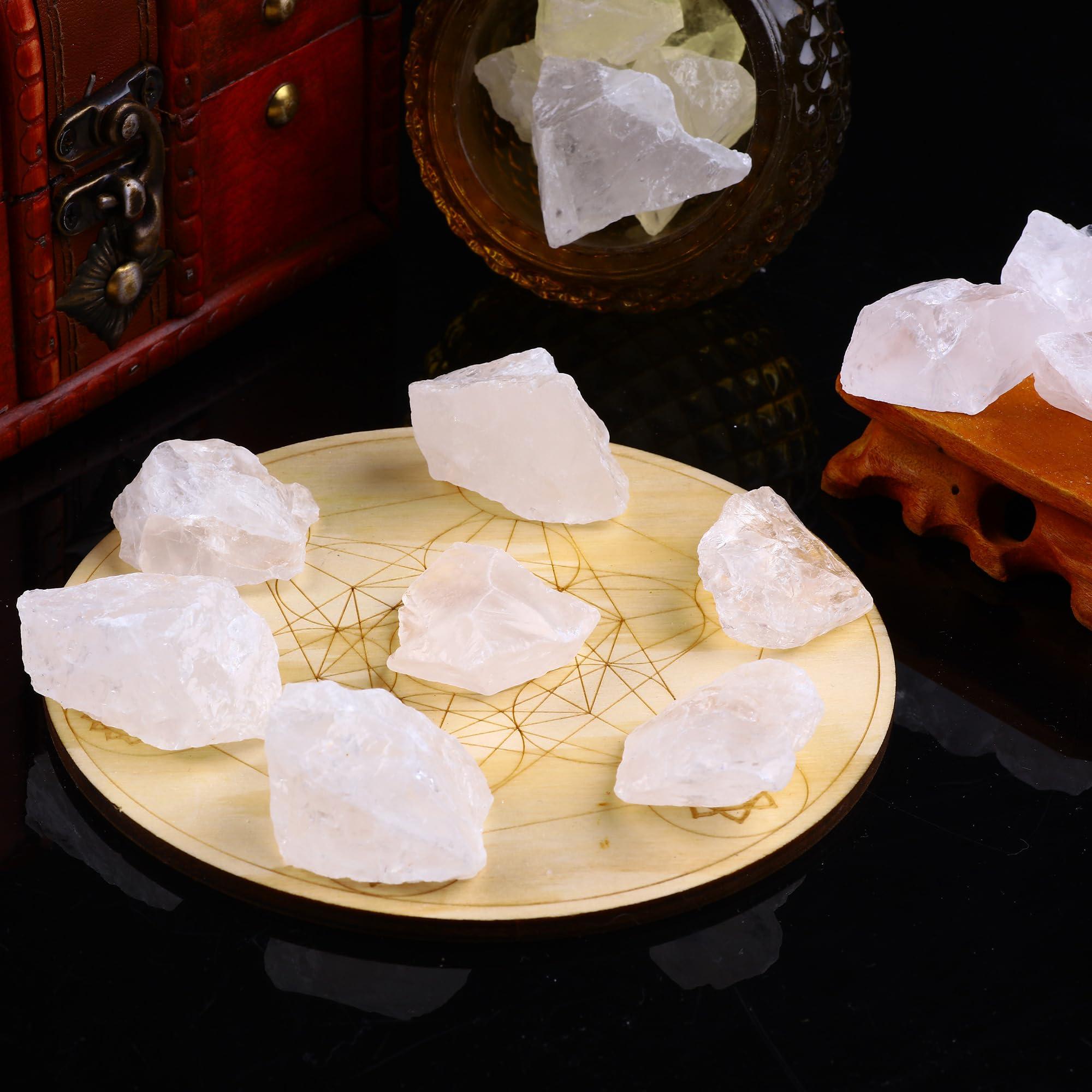 UFEEL UFEEL 1 LB Bulk Rough Clear Quartz Crystal - Large 1\" Natural Raw Stones Crystal for Tumbling, Cabbing, Fountain Rocks, Decoration,Polishing, Wire Wrapping, Wicca & Reiki Healing Crystals