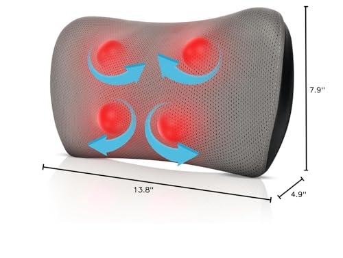 Soothio Back Massager for Pain Relief Deep Tissue, with Heat, New Shiatsu 4D Motion, Strong Motor for Tough Backs, Car Charger, Very Effective for Lower Back Pain Relief, Neck, Shoulder