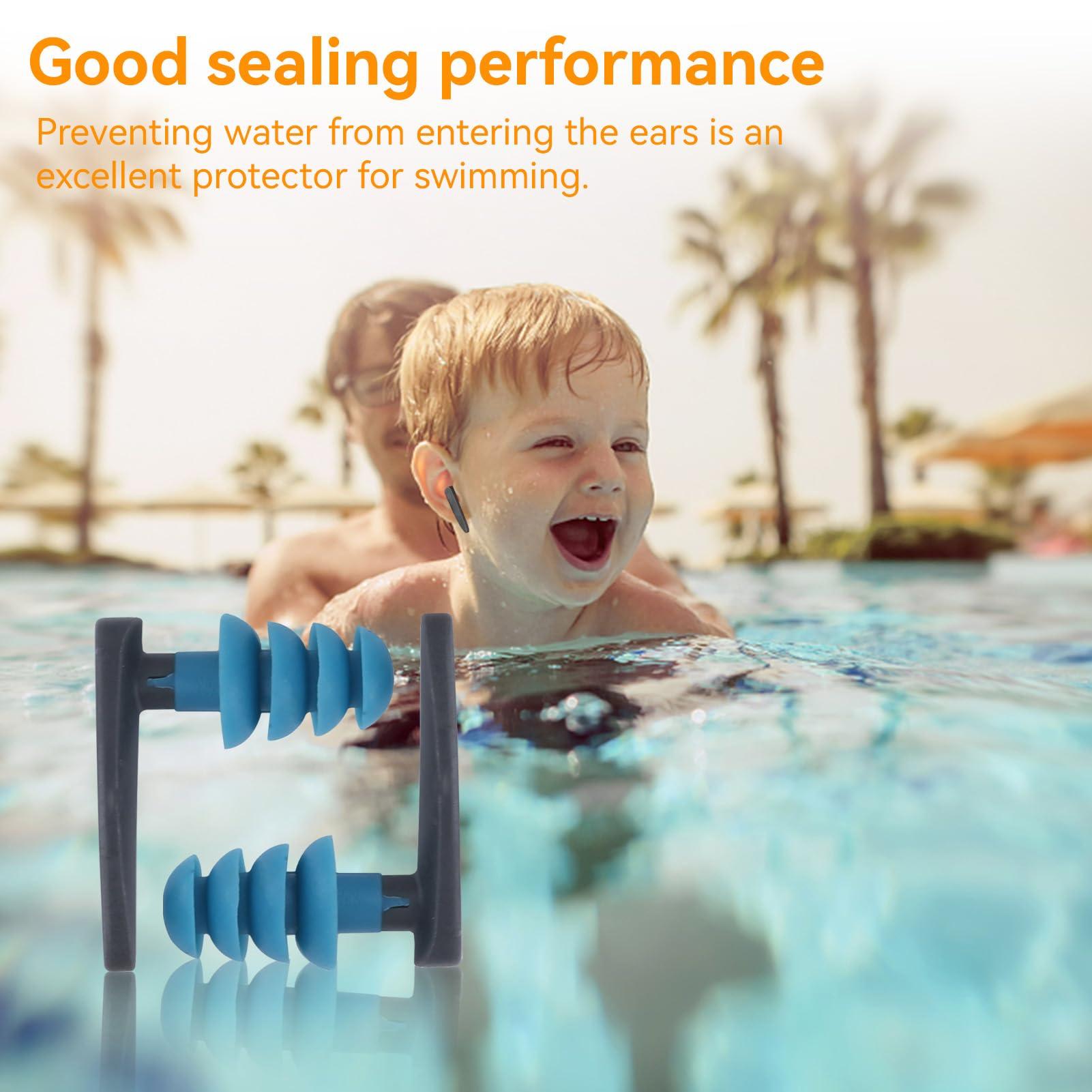 HERCHR HERCHR Swimming Ear Plugs, Waterproof Silicone Swimming Earplugs with Case Package for Swimming Showering Bathing Surfing